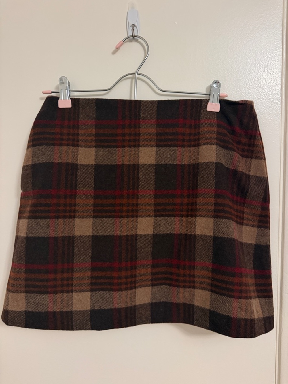 Uniqlo Plaid Mini Skirt in Brown and Black